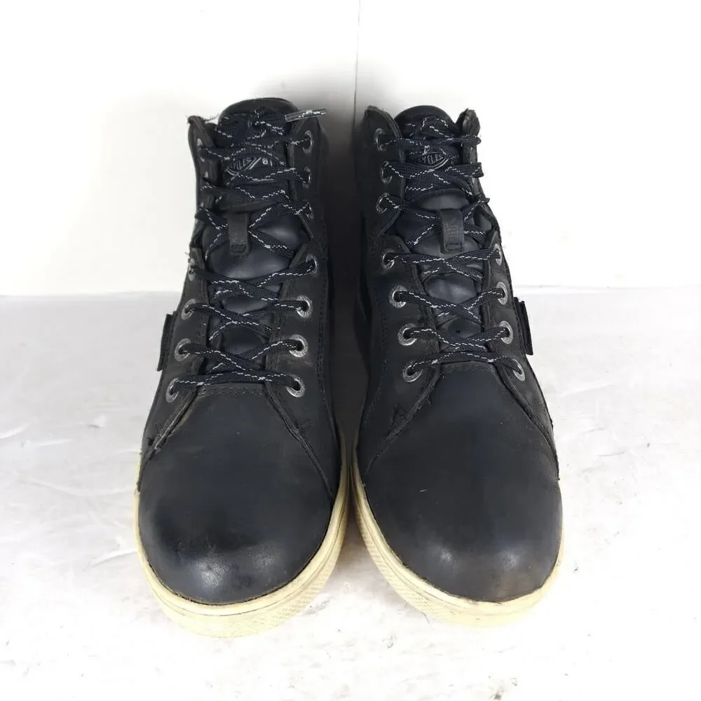 Harley Davidson Men's Midland US9M Black Leather Waterproof Laceup Ankle Boots